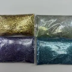 ラメパウダー4色セット★ネイルジェル/ネイルアート用品/大容量