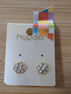 hypola クリスタル フラワーピアス ゴールド クリアストーン 新品