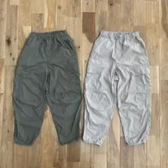 ユニクロ パラシュートカーゴパンツ 140cm 2本セット カーキ　ベージュ