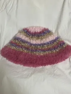 ピンクファー帽子