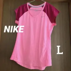 NIKE Tシャツ カットソー ドライフィット スポーツ レディース L ピンク