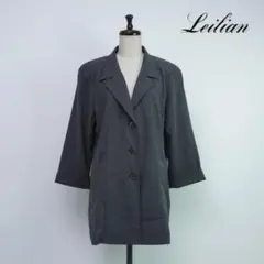 レリアン 七分袖テーラードジャケット背抜きグレー 13+*QC357
