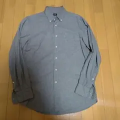 ユニクロ UNIQLO フランネルシャツ ボタンダウン S グレー