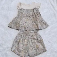 プティマイン　セットアップ　トップスとショートパンツセット 100cm