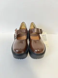 【新品】ブラウン 厚底 メリージェーンシューズ ストラップシューズ　sサイズ