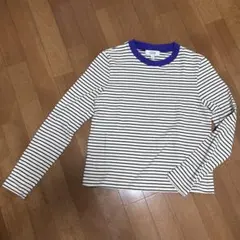 美品✨ COS コス ボーダー 長袖Tシャツ ロンT パープルネックのサムネイル