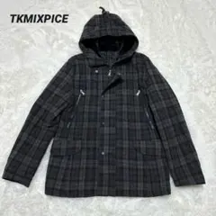 【TKMIXPICE】/グレー系チェック柄カジュアルジャケット/アウター/防寒