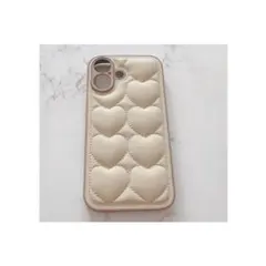 iPhone 16 ケース　ハート　キルティング