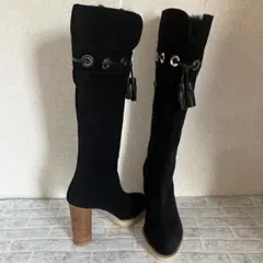 rebecca taylor ロングブーツ スエード ブラック　22.5cm