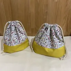 入園入学グッズ　ハンドメイド　お弁当袋　コップ袋　花柄　巾着袋