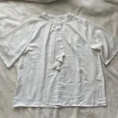 Honeys ホワイト 半袖 ボウタイブラウス