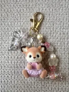 〔シルバニア〕シカの赤ちゃんキーホルダーハンドメイド