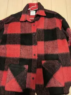 ピンク黒チェックネルシャツ