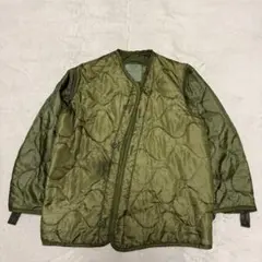 キルティングライナージャケット　XS グリーン　ツートンカラー