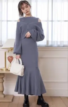 【GRL】前後2WAY Vネック ニットカーディガン（単品）