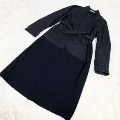 【未使用品】ロングコート　ベルト付き　個性的　ブラック　黒　ユニセックス