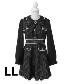 ハートパールお嬢様ツイードワンピース LL ✨最終値下げ✨