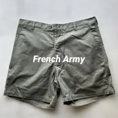 デッドストック フランス軍 ヘリンボーンツイル ショーツ ハーフパンツ 軍物 Lのサムネイル