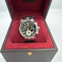 本物 稼働 ルイヴィトン タンブール モノグラム ラバーベルト 腕時計 銀 黒