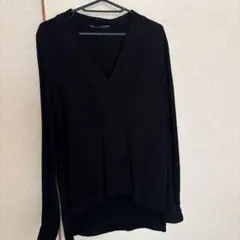 ZARA WOMAN ブラック Vネック 長袖ブラウスのサムネイル