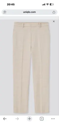 送込UNIQLO XL チェック柄スラックス　ストレッチ　大きいサイズ　春♪