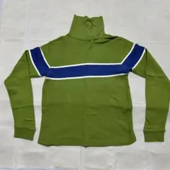 Gap長袖ハイネックカットソー 緑色と青色のストライプ