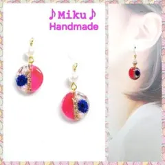 No.639-D　ドライフラワー☆かすみ草☆パール☆レジン☆ピアス・イヤリング