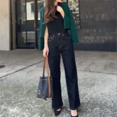 KOBE LETTUCE 岡部あゆみさんコラボ ワイドストレートデニムパンツ