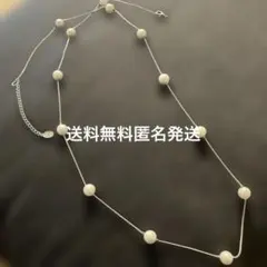 VB パール調 ロングネックレス