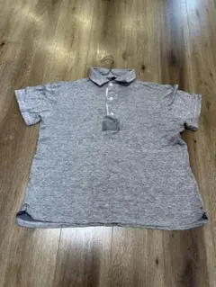 グレー ポロシャツ 大きめ 袖口ボタン付き