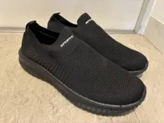 ブラック スポーツ スリッポン