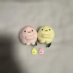 初期　すみっコぐらし　たぴおか　てのりぬいぐるみ ピンクとイエロー 2個セット