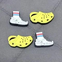 CROCS ジビッツ 4個セット 白・黄色