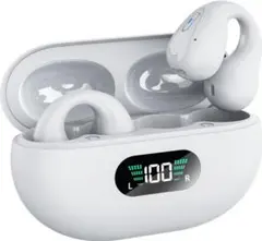 イヤーカフイヤホン bluetooth ワイヤレスイヤホン ホワイト