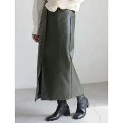select MOCA フェイクレザータイトハイウエストスカート カーキのサムネイル