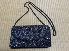 パーティーバッグ　ショルダー　クラッチ　スパンコール　2way グレー