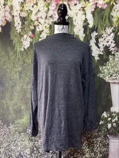 ZARA BASIC ニットワンピース　グレー　L