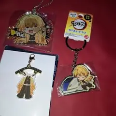 滅の刃　我妻隊服チャーム　我妻善逸　ｗ7系かがやき　キーホルダー３点セット