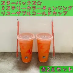 赤セット☆スターバックス　ミステリーカラーチェンジングリユーザブルコールドカップ