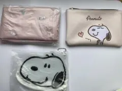 スヌーピー　ポーチ付きエコバッグ&ポーチ3点セット　ゼクシィ付録