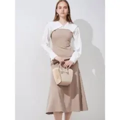 マーキュリーデュオシャツドッキング配色ワンピース