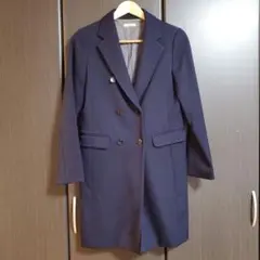 イエナ IENA チェスターコート ロング 紺 ダブル 38 ウール ジャケット