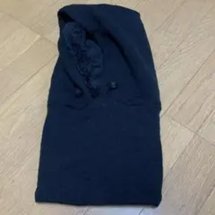 フリース内側の黒いフード付きネックウォーマー