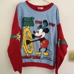 ディズニ古着　トレーナー　ミッキー　レトロ　ウィリー