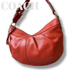 美品✨ コーチ ワンショルダーバッグ ホーボー ハーフムーン レザー オレンジ