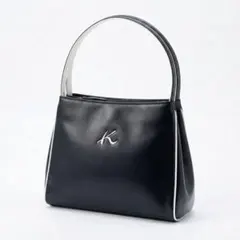 【美品】Kitamura2 キタムラ2 ハンドバッグ レザー ネイビー Kロゴ