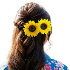 髪飾り ひまわり 2本 大人 子供 和装 浴衣 結婚式 hset24-2