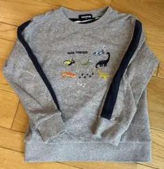 クレードスコープ恐竜刺繍 トレーナー グレー
