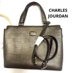 シャルルジョルダン レザー 2WAY ハンドバッグ ショルダーバッグ ブロンズのサムネイル