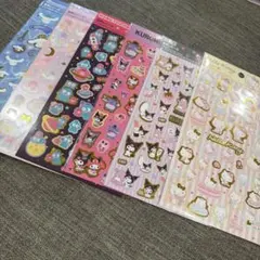 ダイソー　サンリオ 箔押しシール 6点セット